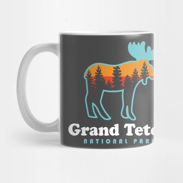 Grand Teton National Park Moose Grand Tetons Mountains by PodDesignShop